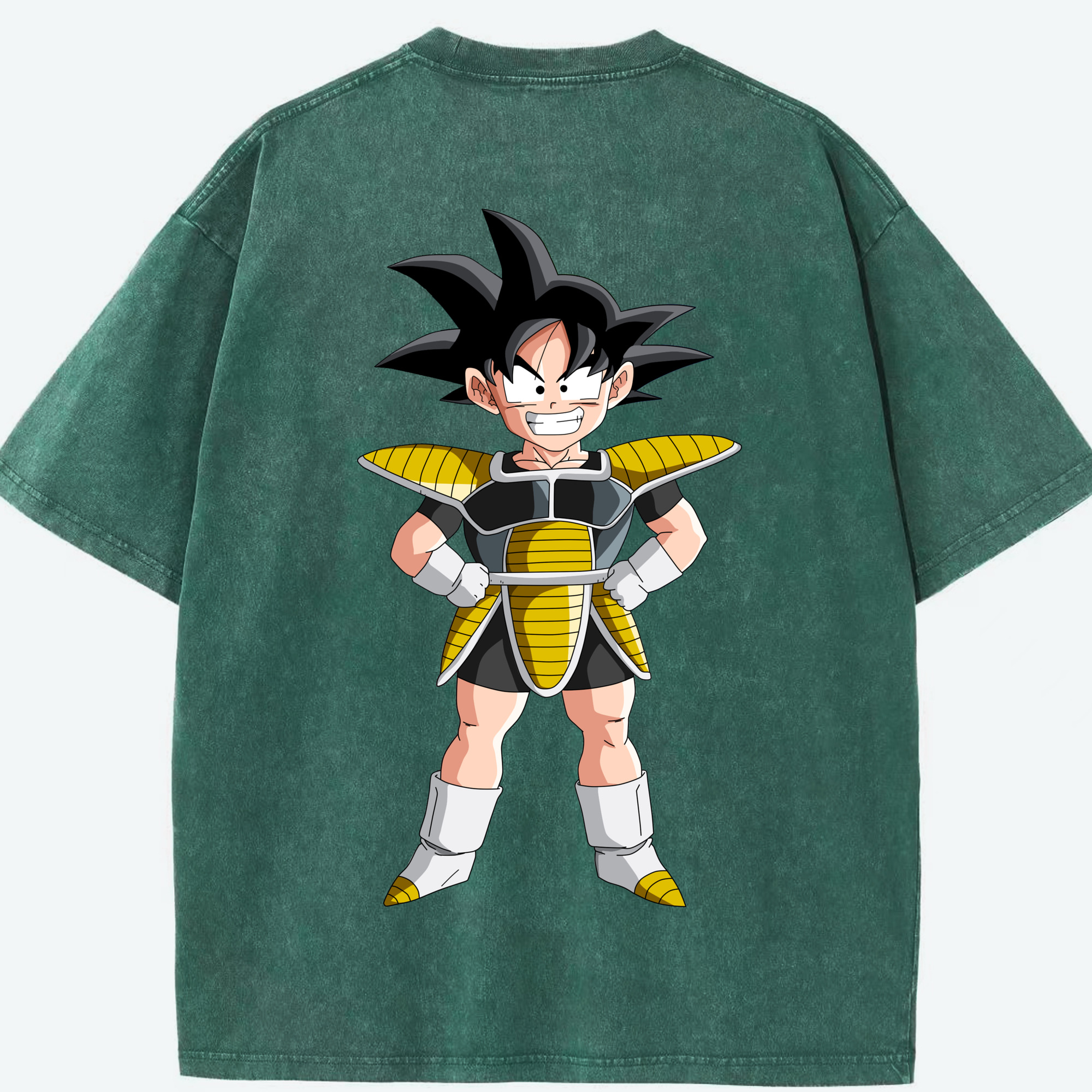 （画像用） ドラゴンボール 孫悟空（そん ごくう）Son Goku カカロット DRAGON BALL Kakarotto 綿100% ヴィンテージ風 半袖Tシャツ（背面プリント）
